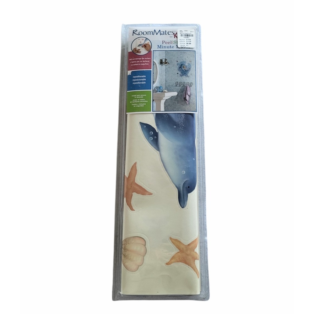 New Room Mates Peel Stick Wall Minute Mural Kid Bathroom Bedroom Mermaid Dolphin
